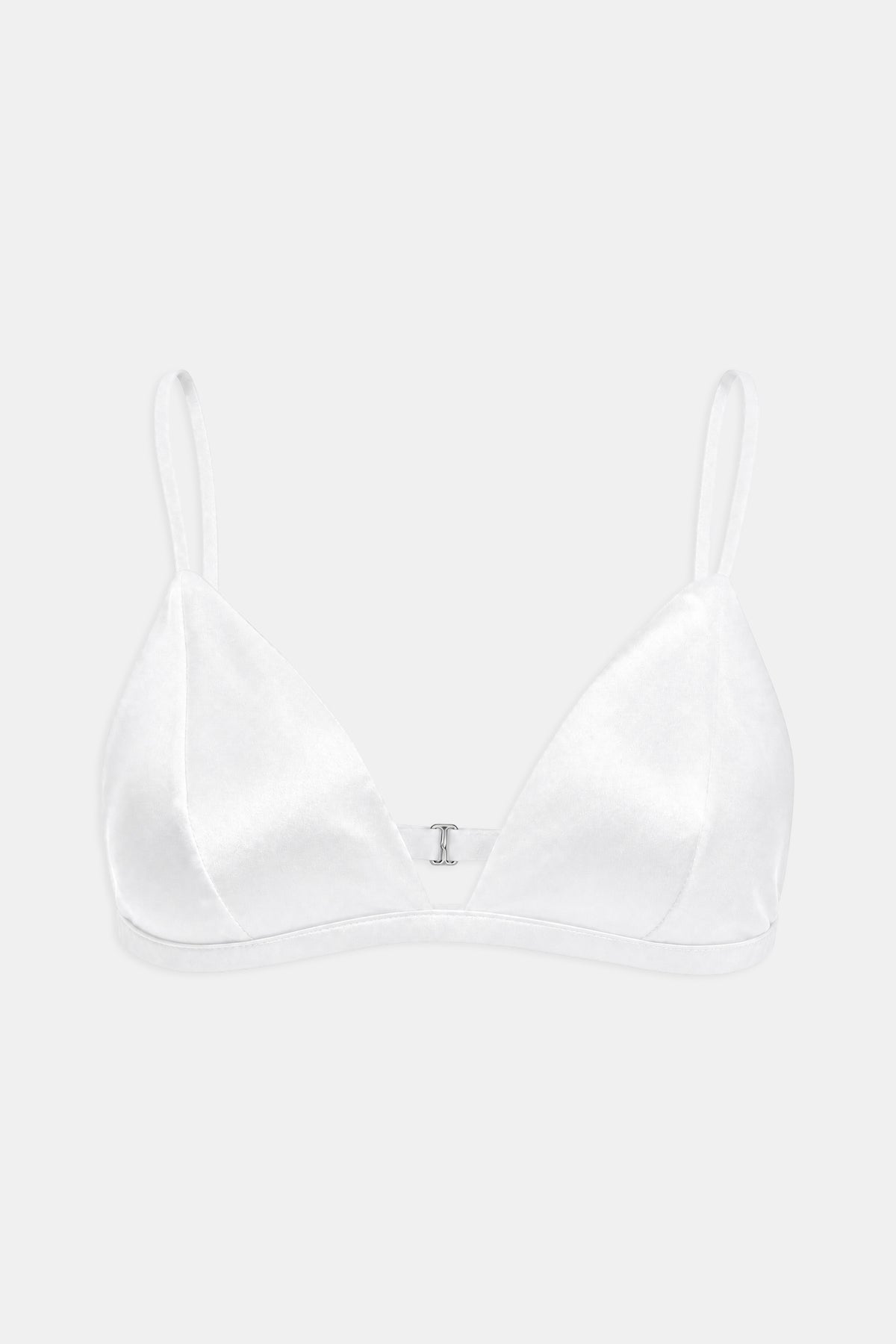 Satin Delicate Triangle Bra - Cream