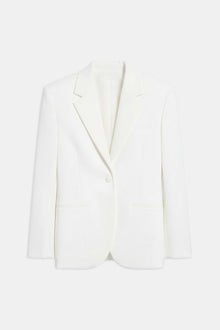 Satin Detail Single Breasted Blazer - White