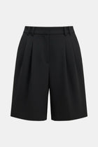 Satin Detail Longline Shorts - Black