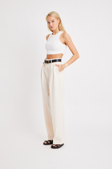 Heavy Ribbed Cropped Vest - Ivory