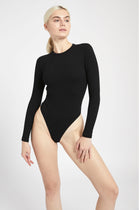 Cotton Longsleeve Bodysuit - Black