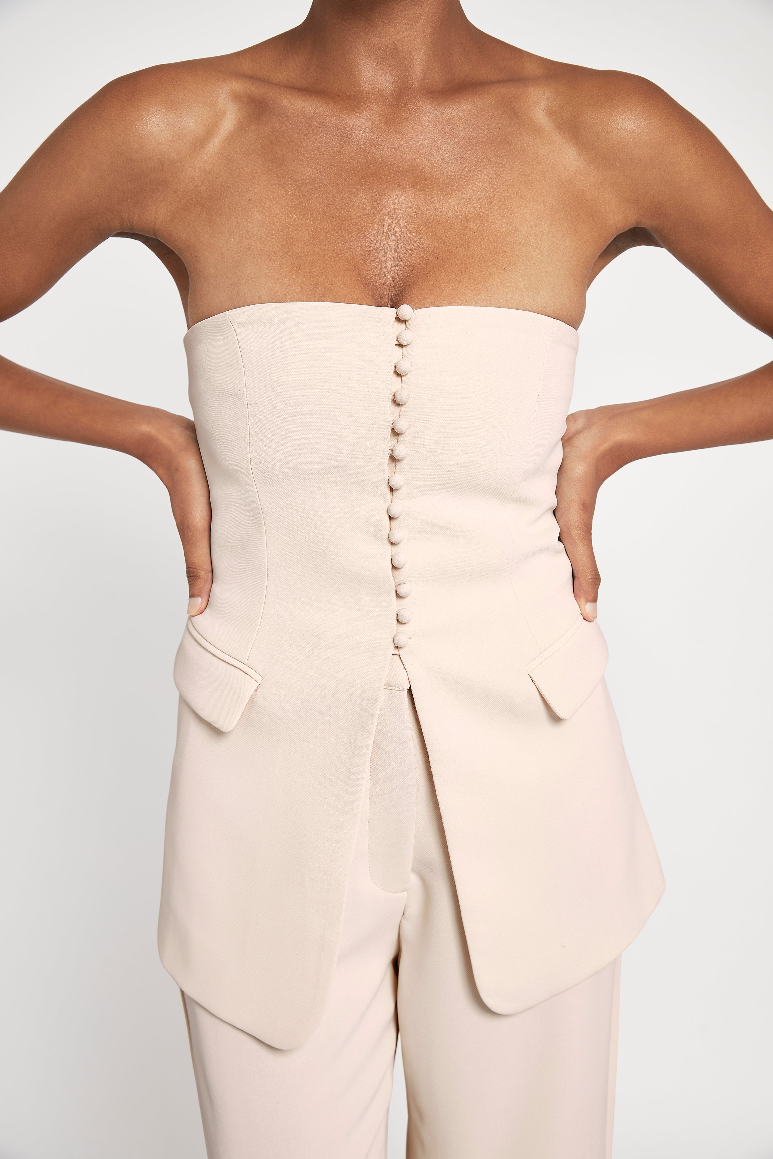 Strapless Peplum Bodice - Pink