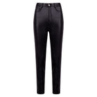 Leather Mom Trousers - Black