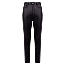 Leather Mom Trousers - Black