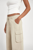 Low Rise Cargo Trousers - Sand