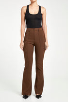 Wide Leg Suit Trousers - Chocolate