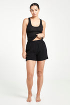 Cotton Crinkle Shorts - Black