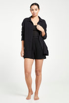 Cotton Crinkle Shorts - Black