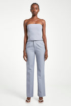 Tailored Straight Leg Trousers - Steel Blue