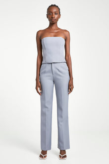 Tailored Straight Leg Trousers - Steel Blue