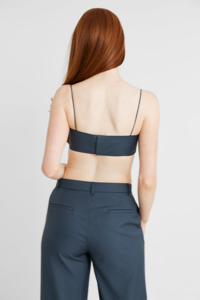 Tailored Bust Detail Bralet - Vintage Blue