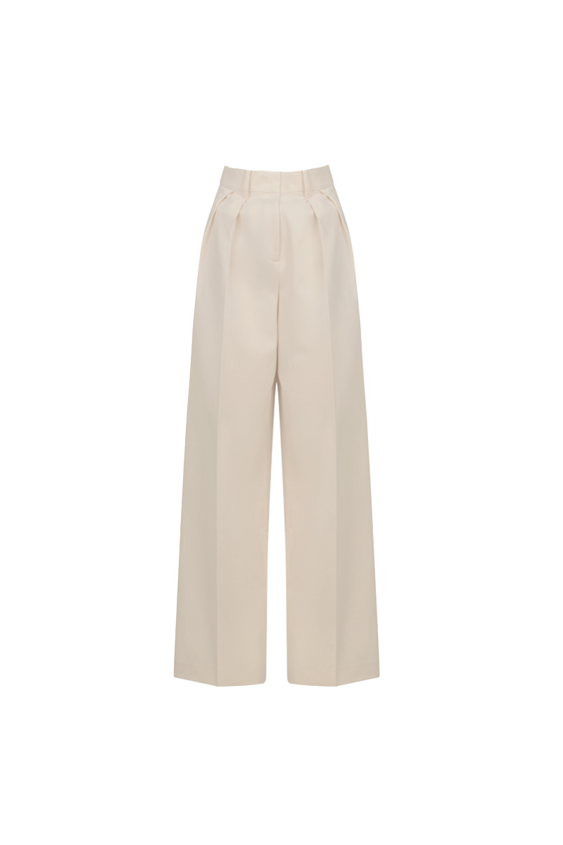 Longline Dad Trousers - Ecru